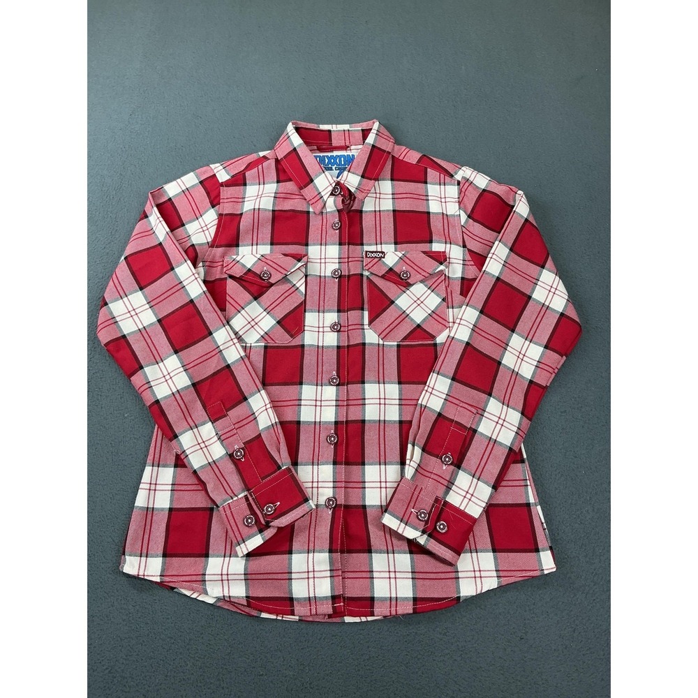 Dixxon Madison Flannel Shirt Youth M Red Plaid Long Sleeve Button Up D-Tech